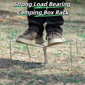 SERAPHYXO ป้องกันการลื่น ขาตั้งตู้เย็นพับได้ รับน้ำหนักได้ดี ไม่มีการรั่วไหล ชั้นวางกระเป๋าพับได้ น้ำหนักเบา สนับสนุน ที่วางแบบพกพาสำหรับตั้งแคมป์ การเดินทาง