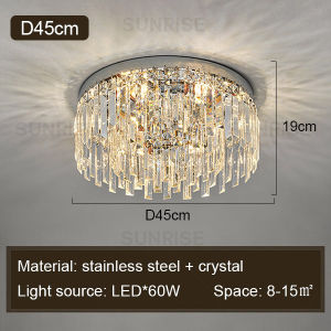 Nordic led crystal ceiling light living room lamp for bedroom low ceiling chandelier