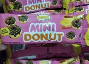 MAKANAN 2 RENCENG CEMILAN MURAH HAPPYTIME MINI DONUT 1 RENCENG ISI 10 PCS X 12 GRAM