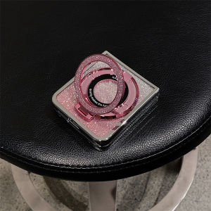 Glitter Bracket Plating Gradient Case for Samsung Galaxy Z Flip 7 6 5 4 3 flip7 ZFlip Ring Holder Stand Bling Shockproof Cover