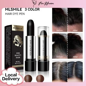 FenHuan 【local Delivery】 MLSMILE Disposable Temporary Hair Dye Pen Stick Cover White Hair Complementary Color Lipstick Hair Dye Paste Black Temporary Hair Dye