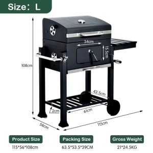 Outdoor Heavy Duty BBQ Grill 8 - 20 Person Large Portable BBQ Grill Barbecue Trolley Charcoal Grill Portable