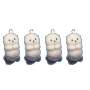 4/8Pcs Set Delightful 3D Otters Pendants Perfect Accessories Making Part Handmade Component for