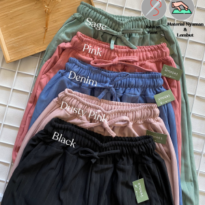Celana Kulot Wanita Knit Premium Hornets Pants Tali Serut Celana Panjang Wanita