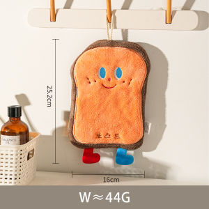Vision 1Pc Cute Cartoon Hand Towel Thickened Absorbent Hand Cloth Kitchen Hanging Rag Dish Cloth Bathroom Hanging Quick-Drying Towel Coral Fleece Hand Towels