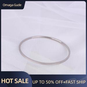 Omaga Titanium Steel Simple Plain Circle Thin Bangle For Women Vintage Bracelet Jewelry Pary Gift