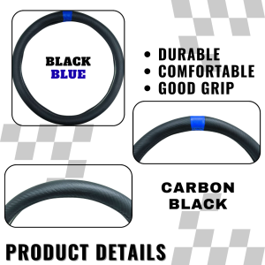 GECA UNIVERSAL STEERING WHEEL COVER CARBON BLACK (LARGE)
