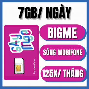 SIM 4G Mobifone BIGME - Tặng 7GB Data tốc độ cao Mỗi Ngày - Dùng mạng Cho Mọi Thiết Bị - Phí Đăng Kí 125k/tháng Bảo hành 1 đổi 1 FREESHIP - CHƯA KÍCH HOẠT