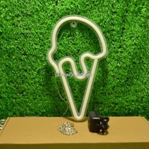 ป้ายไฟLED ป้ายไฟนีออน ป้ายไฟอะคริลิค ป้ายไฟหน้าร้าน " ป้ายไฟ ไอศครีม " แบบเสียบปลั๊กไฟ ป้ายไฟตกเเต่งร้าน