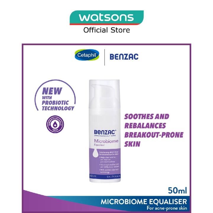 BENZAC Microbiome Equalizer for Face (Rebalancer With Probiotics Technology + For Breakout-Prone Skin) 50ml