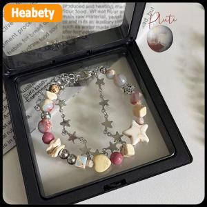【2-3 days delivery】 Harajuku Star Bracelet Girl Pentagram Pearl Beaded Bangle For Women Vintage Aesthetic Charm Bracelet Accessories Jewelry Gift