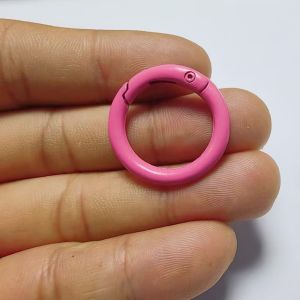 1pcs 24mm Multi Colour Alloy Feel Paint Spring Buckle Round Open Ring Keychain Ring Bag Clip DIY Jewelley