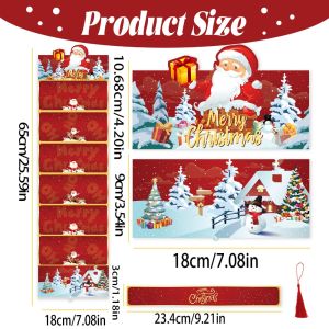 K9SEQ Cartoon Santa Snowman Christmas Red Envelope Multicolor Folded Holiday Gift Cards Creative Transparent Card Slot Christmas Greeting Card Christmas Party
