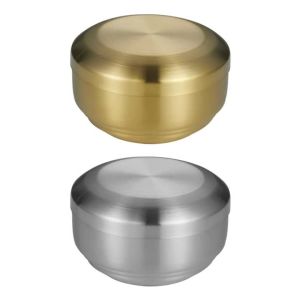 Kirilgu Double Layer Insulated 304 Stainless Steel Rice Bowl With Lid Kitchen Metal Soup Bowl For Heat Retention And Freshnesses M1Y4T