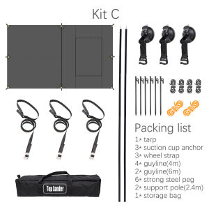 กันสาดเต็นท์ข้างรถ3X5เคลือบสีดำผ้าใบกันน้ำตั้งแคมป์ผ้าใบกันน้ำกระโจมแคมป์รถกลางแจ้งรถเต็นท์ด้านหลังแผ่นร่อนเคลือบสีดำ3*5