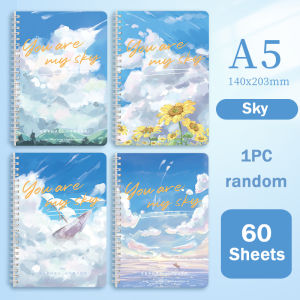 4Pcs/Set Thickened Notebook Stationery Cartoon A5 Coil Notebook Small Fresh Notebook for School  Student Office Supplies