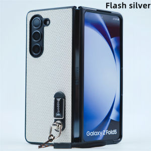 Hard Case Gliter Feel Like Jeans With Lanyard And Bracket Stand Fold Silikon Phone Case Ultra thin Tali Strap Hp Case Kompatibel Untuk Samsung Galaxy Z Fold 6 Z Fold 5 Z Fold 4 Z Fold 3