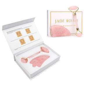 DECINIEE Facial Roller Jade roller Face Massager Lifting Tool Natural Jade Facial Massage Roller Stone Skin Massage Beauty Care Set Box