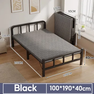 【In Stock-ships within 24H】Folding Bed Nap Bed Super Single Bed Metal Frame Katil Lipat Katil Besi Simple Household Bed午休摺曡床