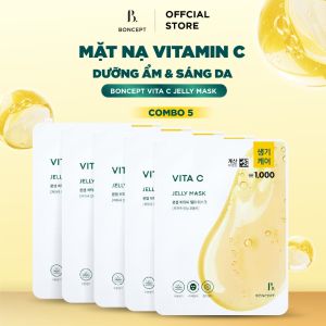 Combo 5 Miếng Mặt Nạ Vitamin C Boncept - Dưỡng Sáng Da Cấp Ẩm & Căng Bóng - 23g/Miếng
