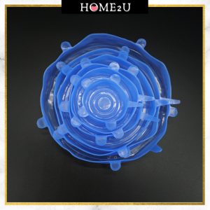 6pcs Silicone Stretch Lids Containers Food Storage Covers For Pot Can Bowl Mug硅胶食物盖 BPA Free Food Cover Airtight【Home2u】
