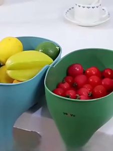 Vegetables Washing Basket Elephant Drainage Basket Fruit Basket for Draining Pasta Noodles Kitchen (Blue)