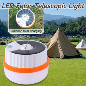 LED Solar Telescopic Light Outdoor Camping Tent Light Waterproof Emergency Hanging Light