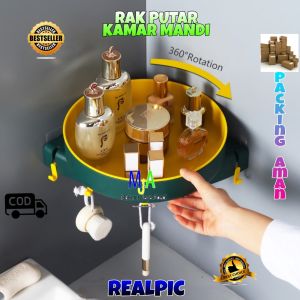 ( BISA COD ) PROMO Rak Sudut Kamar Mandi / Minimalis Sudut Putaran 360° / RAK DAPUR / RAK PUTAR