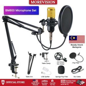 V8 +BM800 Mic Set Condenser Microphone Live Sound Card Bluetooth Audio Interface Studio Streaming Recording for Phone PC