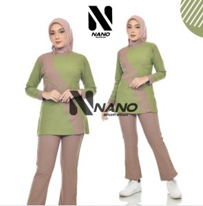 NANO SPORT || BAJU SENAM MUSLIM WANITA / SETELAN BAJU OLAHRAGA MODEL PELANGI