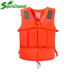 Oxford Drifting Safety Vest Adjustable with Whistle Buoyancy Survival Suit Wear- Soft Safe Multipurpose Reflective for Swimming Sea Fishing
