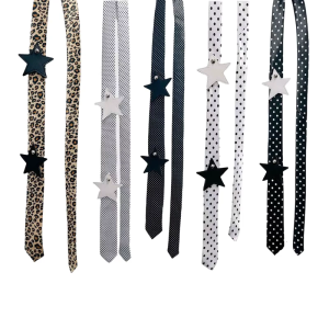 Star Necktie Dot / Leopard Print Tie For Women 2000s Style Soft Fabric Ideal For Parties And Festivals