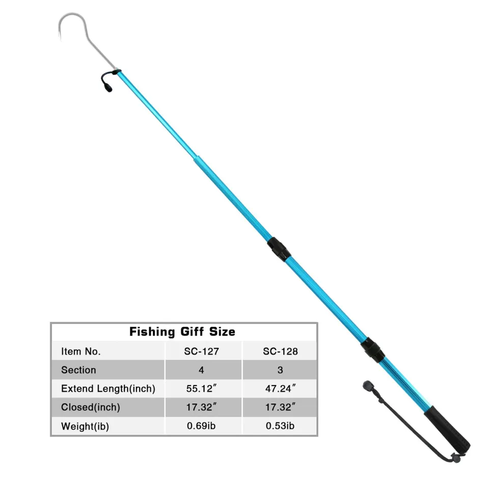 SANLIKE Stainless Telescopic Fishing Gaff Hook Saltwater Offshore