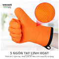 Găng tay lò nướng chống nóng Silicone WECOOK - Bao tay cách nhiệt chịu nhiệt chống hơi nước chống trợn trượt cao cấp. 