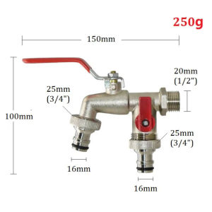 [Spot +24hours delivery]Faucet Brass 1/2 Threaded Connection Dual Outlet Spout Multifunctional Durable Garden Watering Tool
