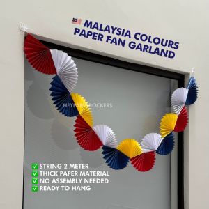 Hiasan Hari Merdeka & Malaysia Paper Fan Garland