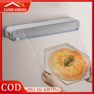 Plastic Wrap Cutting Box Wall-mounted Magnetic Suction Refillable Film Plastic Wrap Tin Aluminum Foil Dispenser With Cutter