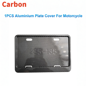 [ACEKOGO]1PCS Universal Aluminium Alloy Motorcycle Plate Holder License Plate Frame Carbon Protector & Bolts