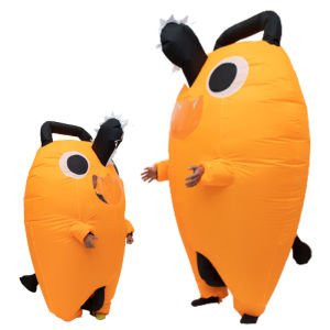 Chainsaw Man Pochita Costume Inflatable Suit for Adult Kids Men Women Boys Girls Anime Cosplay Halloween Carnival Mascot Denji Dog Orange Manga