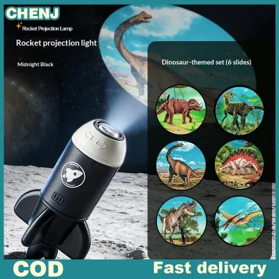 CHENJ USB Dinosaur Starry Sky Projector 1 Set LED Night Lamp Adjustable Brightness for Kids Room Bedside Table Nursery Lighting