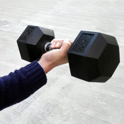 （5LB-50LB）PER PIECE Hexagonal dumbbell mens special dumbbell set cast iron dumbbell home fitness dumbbell rack dip plastic dumbbell Hexagonal rubberized dumbbell exercise chest muscle weightlifting abdominal fitness various specifications