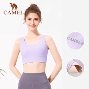 Camel womens shockproof professional sports bra fitnees yoga bra