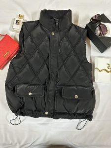 Áo gile phao trơn trần trám túi hộp trần bông 3 lớp màu trắng đen nâu phong cách thời trang hàn quốc