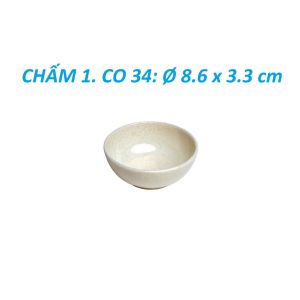 Combo 10 cái chén chấm (CC28/ CO34) / dĩa tương T26 / dĩa tiêu T36 nhựa melamine vân đá kem Fataco