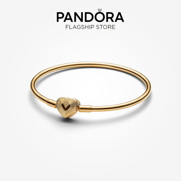 Pandora 14k Gold Plated Radiating Heart Clasp Bangle (PWP NOT