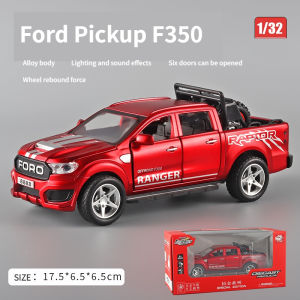 【WJ】1: 32 Ford F350 alloy car model boy childrens diecast car toy Kids pickup truck off-road vehicle toy gift