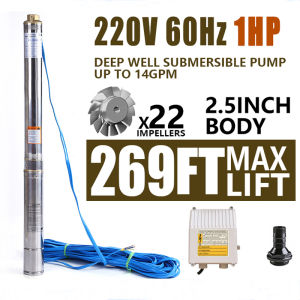 Submersible Deep Well Pump 2.5Inch1HP Large Flow Well Water Agricultural Irrigation Deep Well Pump