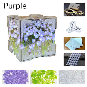 Tulip Night Light Mirror Cube Lamp Flower Sea Handmade DIY Craft Materials Package Bedroom Sleeping Table Lamp