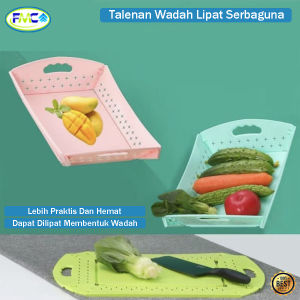 Talenan Wadah Lipat Plastik Tirisan Keranjang Talenan Buah Sayur Multifungsi Praktis