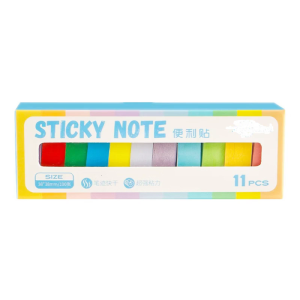 11 Pcs Aesthetic Stickier Note Memos Pad Easy to Write Simple Notepads Colorful Stickier Notes Coloured Index Tabs